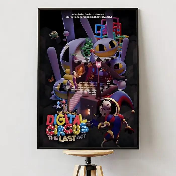 Affiche décorative autocollante en PP, affiche de cirque numérique A-Amazing, imperméable, pour appa