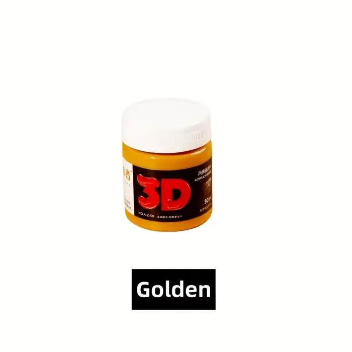 Peinture acrylique métallique professionnelle dorée, 50/100/300 ml, couleurs vives, résistante à la 