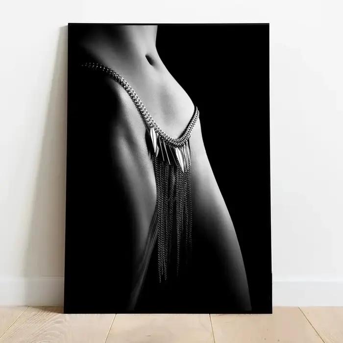 Affiche murale femme nue sexy, peinture murale noir et blanc, décoration moderne pour la maison, ima