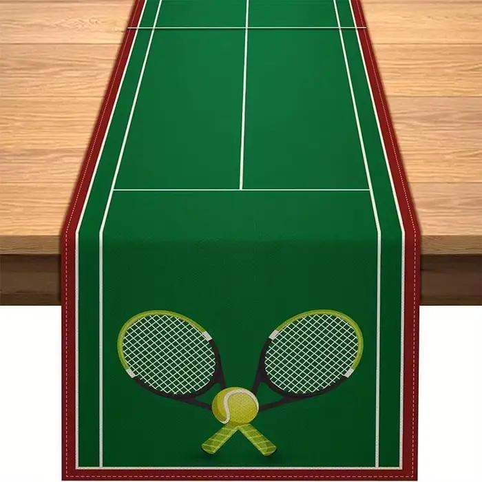 Chemin de table sur le thème du terrain de tennis, parfait pour la cuisine, l'anniversaire, les fête
