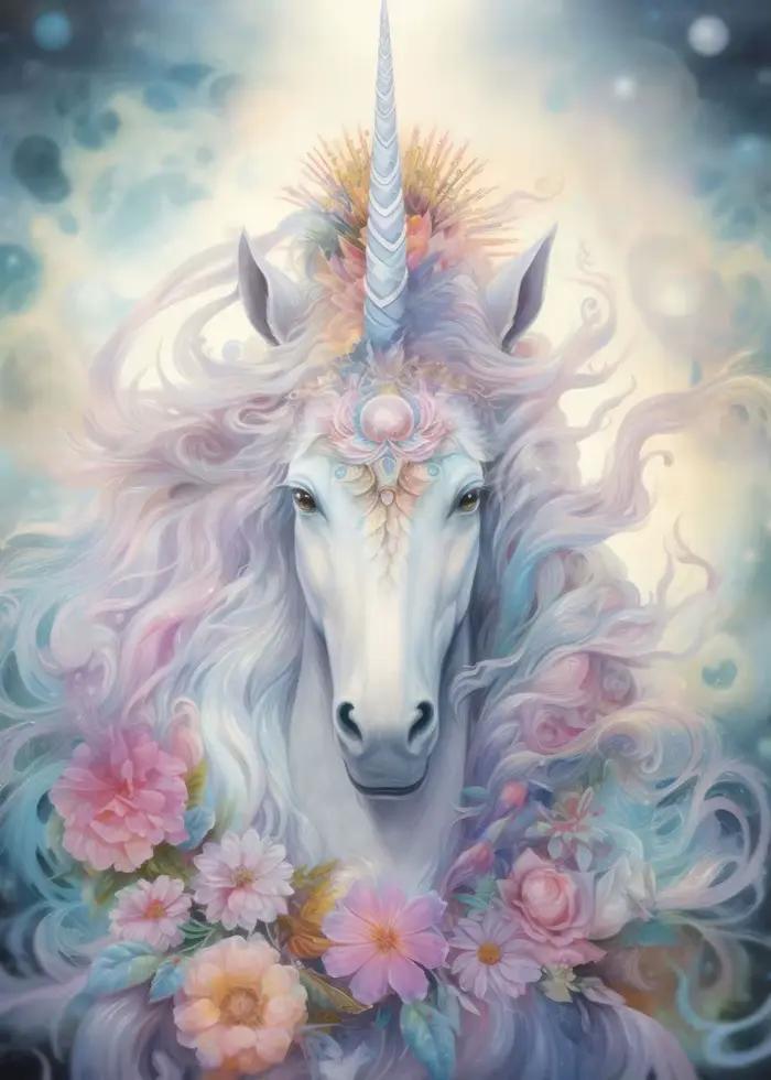 Toile de peinture de licorne arc-en-ciel, affiche de créature magique, images d'art murales pour sal
