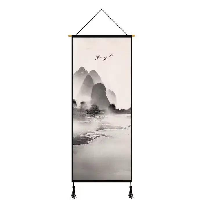 Peinture décorative de paysage chinois, tapisserie murale de salon, décor de maison, affiche en toil