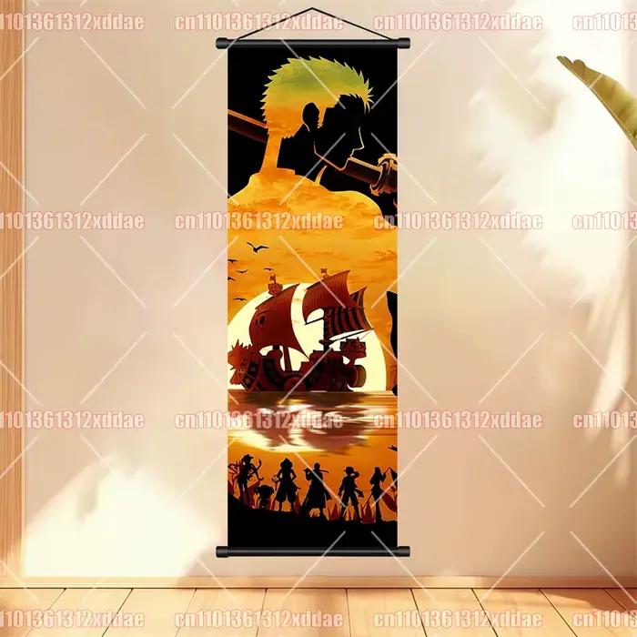 Peinture sur rouleau classique One Piece, Luffy Zoro Nami Chopper, décoration de salon, peinture d'e
