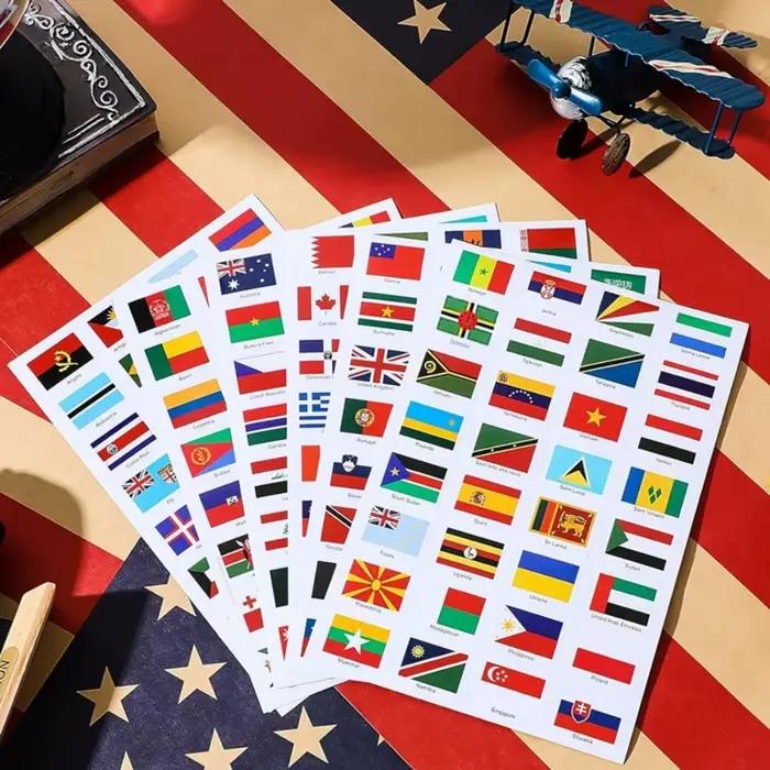 Autocollants drapeau du monde de 192 pays, étiquettes de voyage auto-adhésives du pays du monde, aut