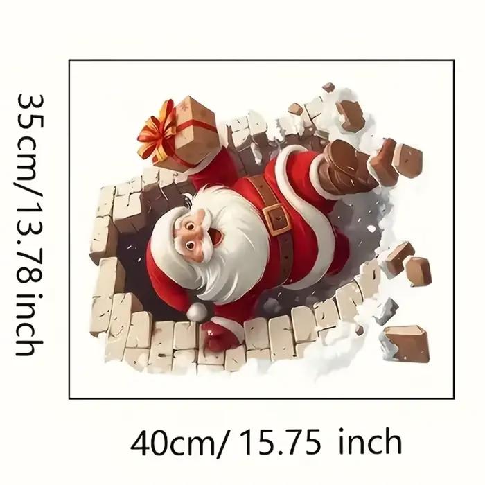 Autocollant mural père noël en vinyle auto-adhésif, 1 pièce, décoration de noël, bricolage, salon, c