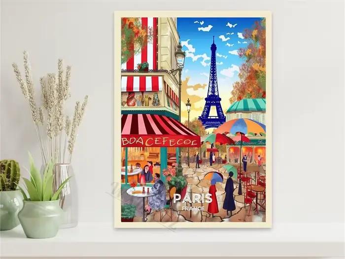 Porto Paris Nordic Retro Holiday Travel City Art Home Wall Decor Pictures Room Living Canvas Paintin