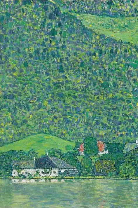 Affiche de Gustav Klimt Litzlberg à Attersee, peinture d'église à Unterach imprimée de paysage abstr