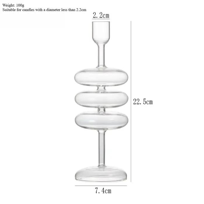 Photophore en verre coloré de style nordique pour centres de table de mariage, décoration moderne de