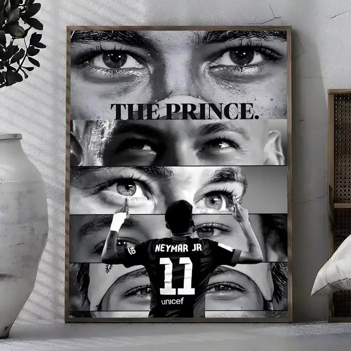 Affiche autocollante en papier imperméable, poster sportif N-Neymar, décoration murale pour café, ba