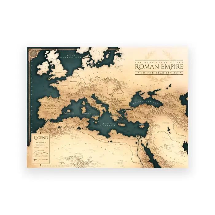 Impressions d'art de la carte de la Rome antique, affiche de l'empire romain, Style fantastique fonc