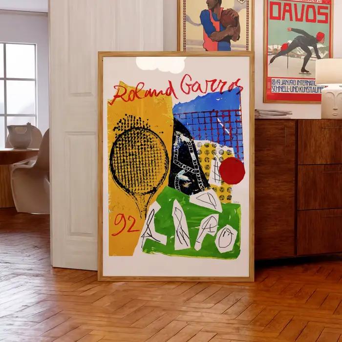 Affiche sur toile abstraite de tennis, impressions d'art esthétique minimaliste moderne, décoration 