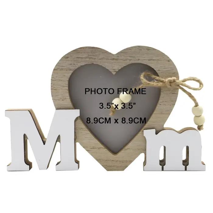 Cadre photo en bois 1 pièce, artisanat pour mariage, cadre photo cœur d'amour Monsieur et Madame, ca
