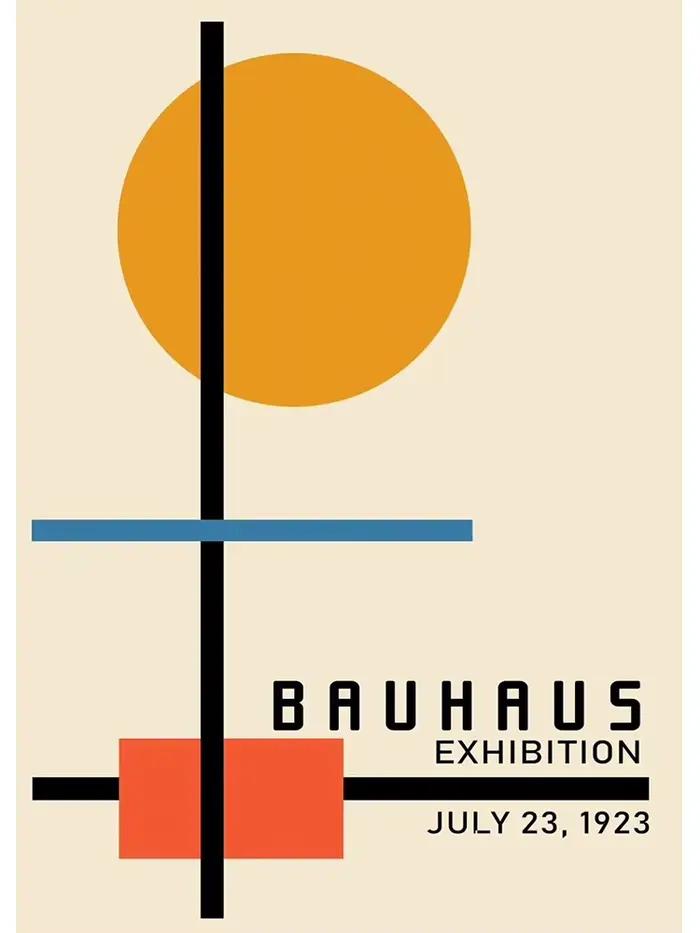 Toile imprimée sur toile pour exposition de modernisme, noir et blanc, peinture Bauhaus minimaliste 