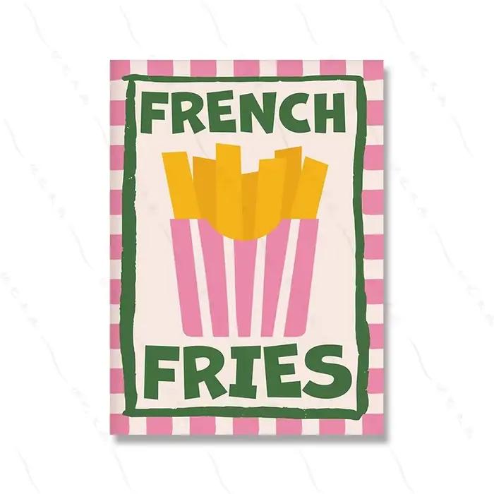 Affiche de citation artistique couleur alimentaire, peinture sur toile de Club de pâtes, imprimés mu