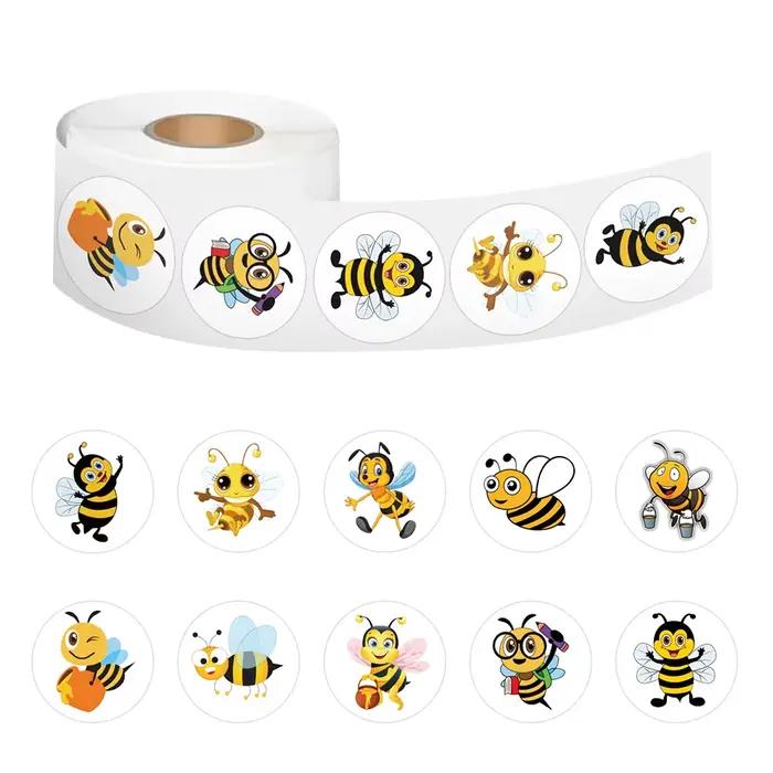 500 autocollants mignons en forme d'abeille, motif dessin animé, Kawaii, pour scrapbooking, journal,
