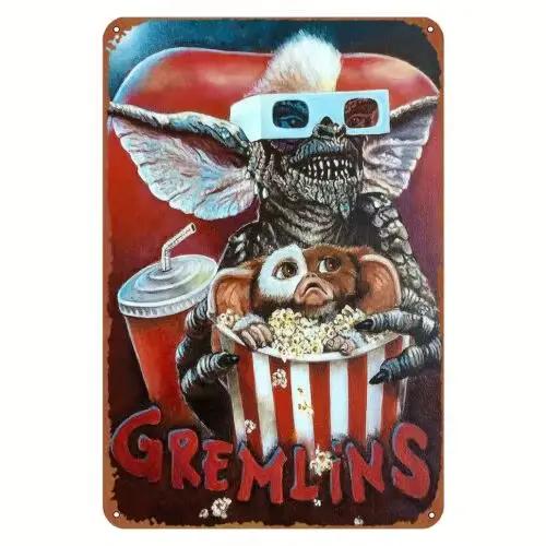 Affiche du film Gremlins, résistante aux intempéries, en aluminium