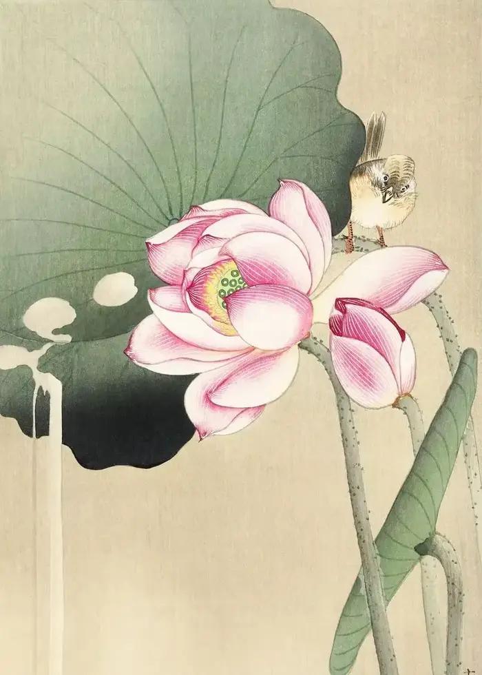 Affiche d'art vintage asiatique, peinture japonaise de fleurs et d'arbres botaniques, aquarelles, na