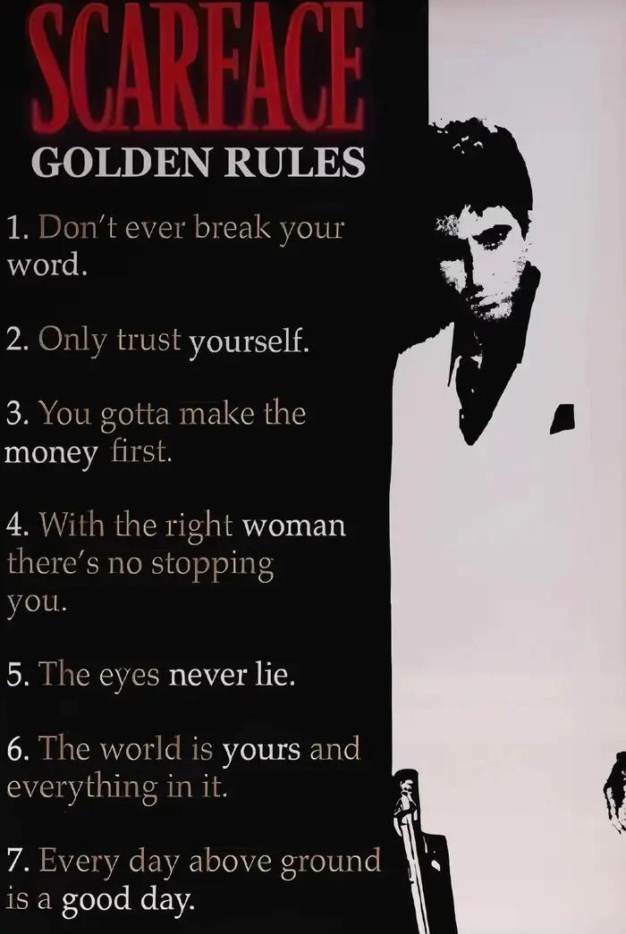 Affiche d'art avec citations de Scarface Al Pacino, impressions murales classiques rétro sur toile p