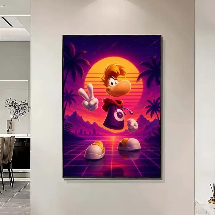 Affiche de jeu R-Rayman, impressions murales neutres polies, décoration d'entrée de bureau, décorati
