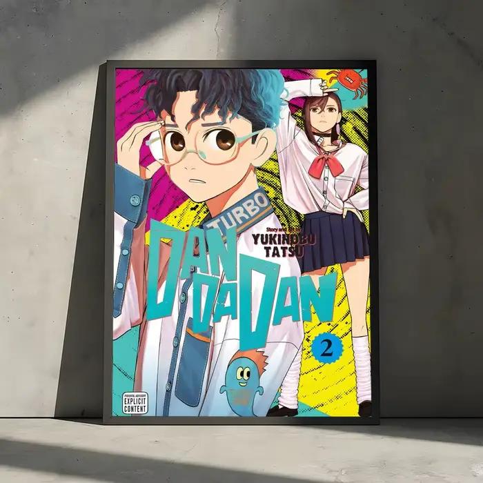 Affiche murale en toile de coton avec peinture et calligraphie Anime D-Dandadan, peinture esthétique