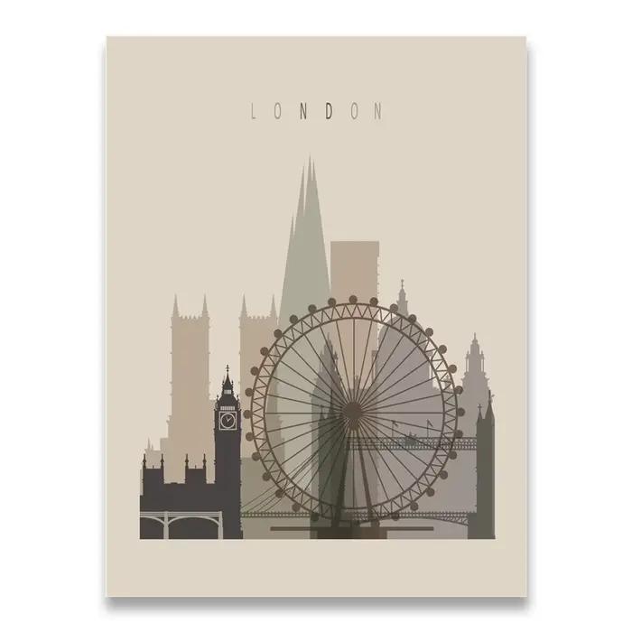 Affiches rétro d'interconnexion pour décoration de chambre à coucher, Paris, Londres, New York, impr