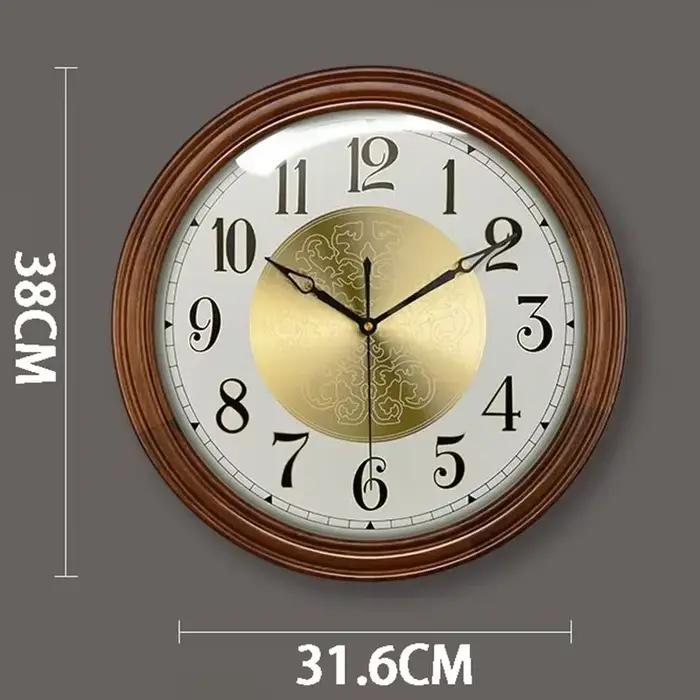Grande horloge murale en bois massif pour salon, montre esthétique, silencieuse, moderne, créative, 