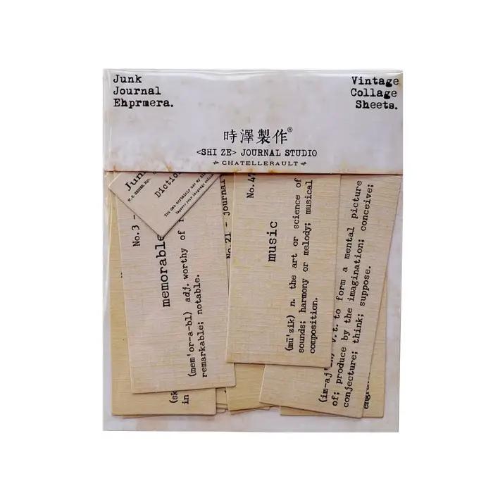Autocollant vintage tissé avec définition de mot, pour loisirs créatifs, scrapbooking, album, journa