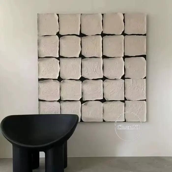 Peinture à l'huile abstraite faite à la main sans cadre, art des douanes en acrylique noir, photo mu