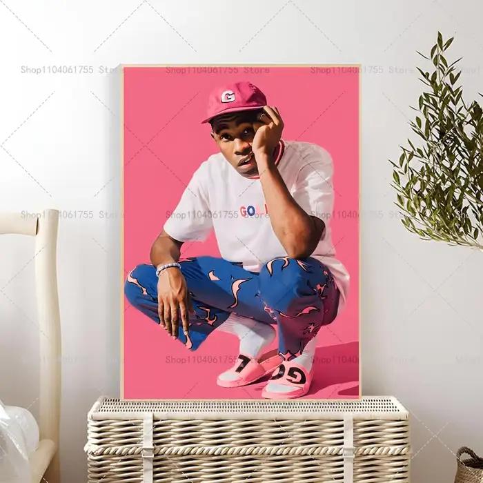 Affiche de rappeur Tyler le créateur, 1 pièce, autocollant en papier imperméable, décoration murale 