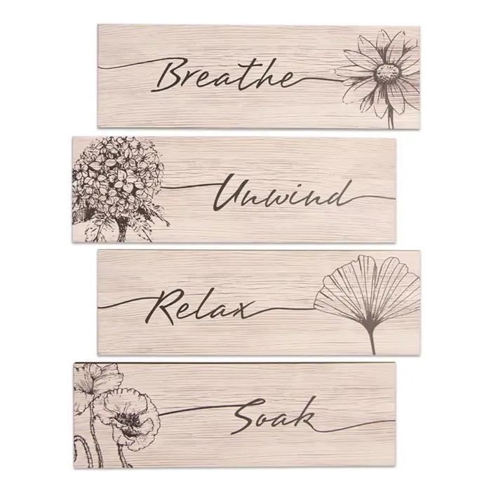 Décoration Murale en Bois : Art Floral Amusant Fait Main, Plaque Murale Décorative avec Plantes, Pei