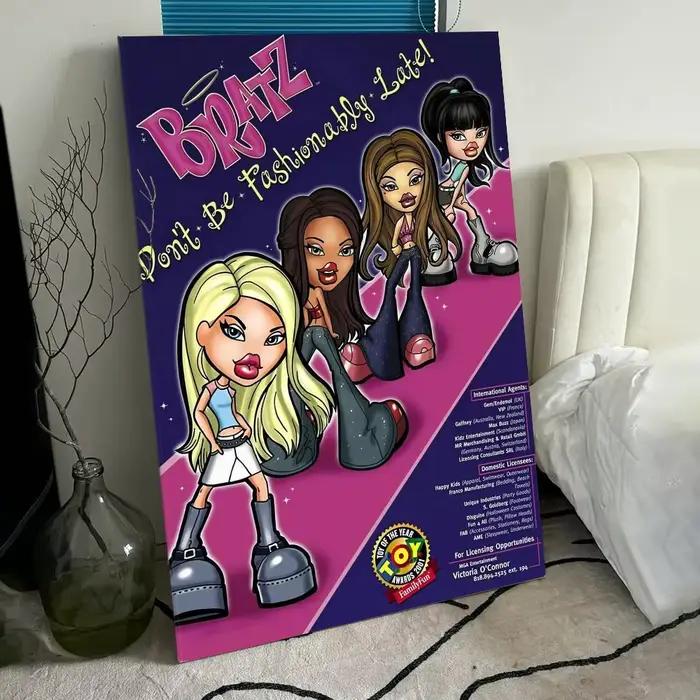 B-Bratzs Dolls Cartoon Girl Poster HD PVC auto-adhésif Art mural-étanche réutilisable pour le bureau