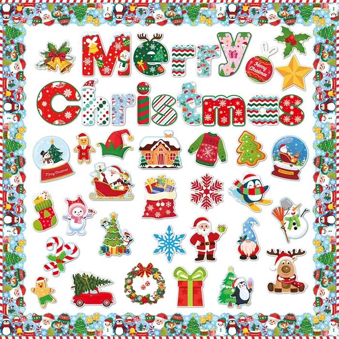 Autocollant Mural de Noël pour Fenêtre, Décalcomanies de ix, Décor de Vacances, Maison, Bureau