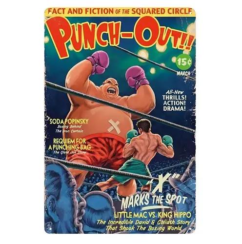 Affiche métallique de jeu vidéo rétro Punch Out