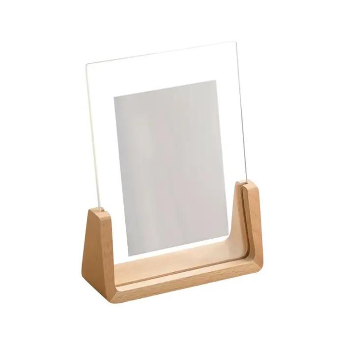 Cadre Photo créatif en acrylique en forme de U, cadre Transparent de bureau en noyer/hêtre, cadre Ph