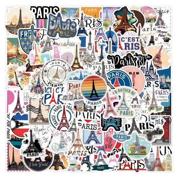 10/30/50/110 pièces France Paris autocollants voyage paysage Stciekr tour Eiffel commémorer décalcom