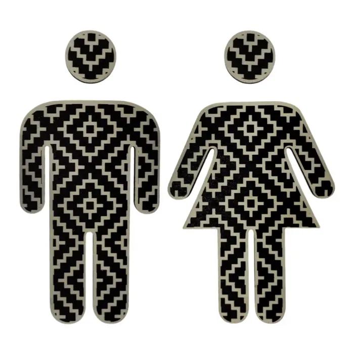 Autocollant de toilette pour homme et femme, décalcomanies WC, panneaux de toilette, signalisation d