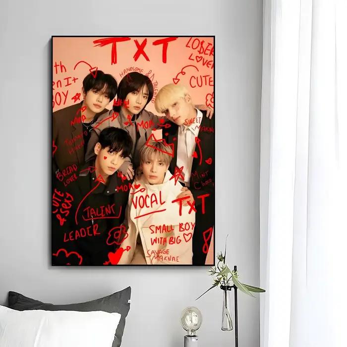 Affiche Kpop TXT fraîche, impression d'art mural, peinture murale décorative, décoration de la maiso