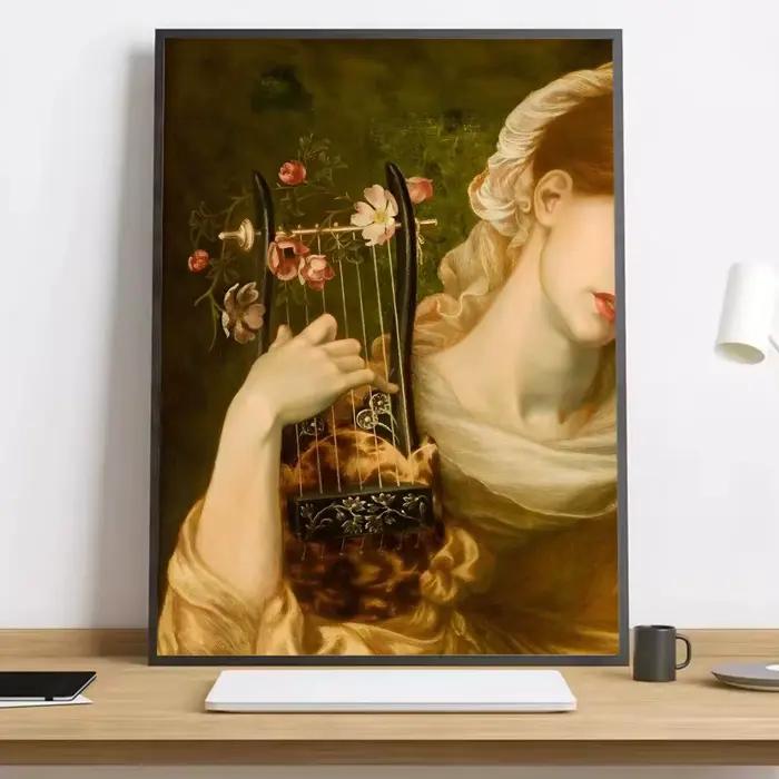 Peinture d'art Renaissance, calligraphie, toile HD, affiche, salon, chambre à coucher, bar, décorati