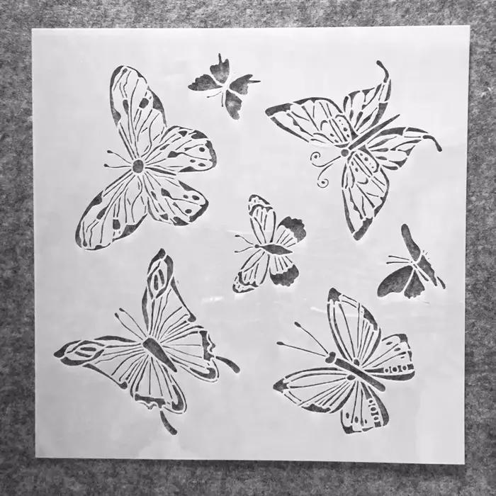 Pochoirs de peinture murale en pour décoration d'intérieur, motif papillons, élément de bricolage et