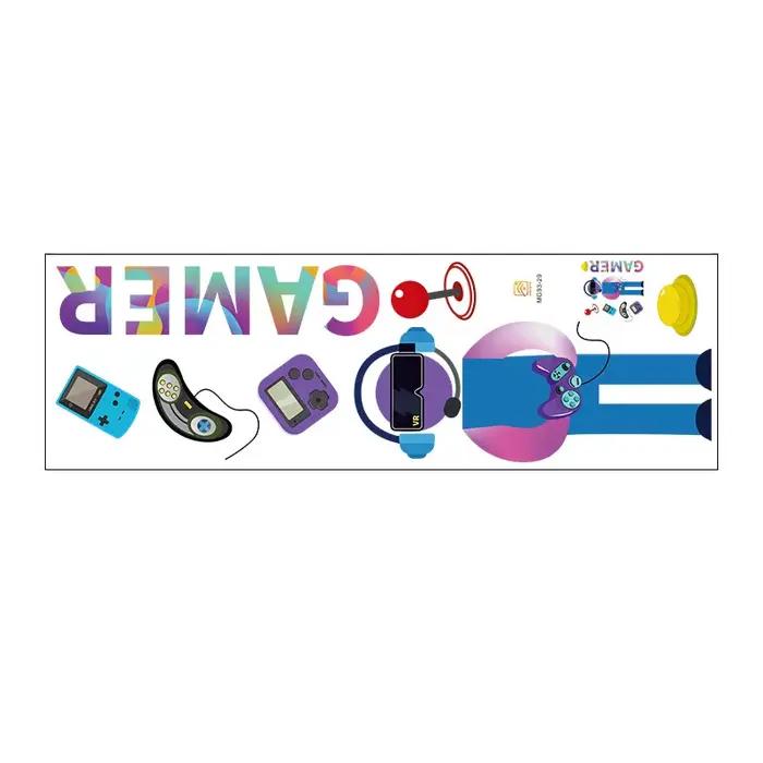 1 pièces autocollants muraux Gamer venir sur chambre salon électrique garçon jouer jeu dessin animé 