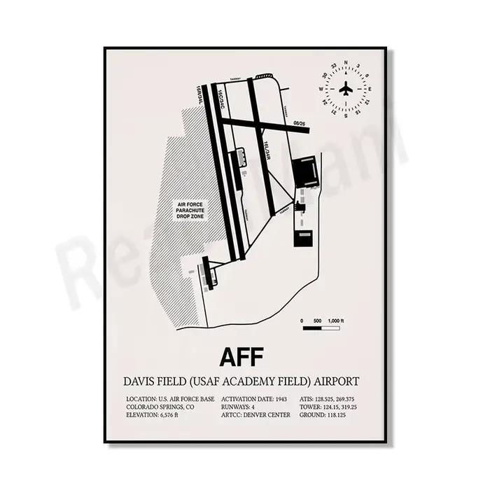 Cartes d'aéroport, Miami, LaGuardia, Philadelphie, Phoenix, Sky Harbor, affiches d'aéroport internat