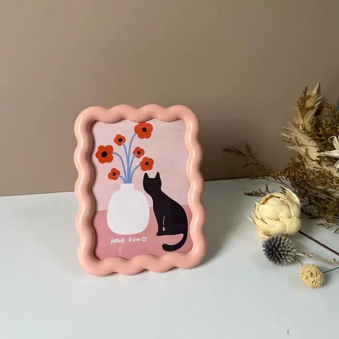 Cadre en acrylique de style crème hautement esthétique, 6 pouces, universel, pour table, rangement d