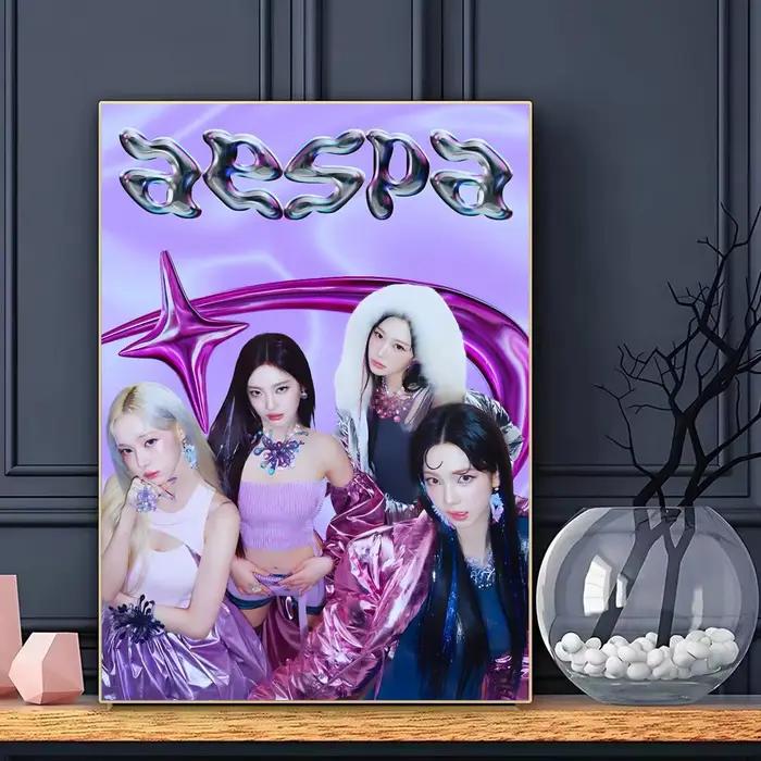 Affiche célèbre du groupe Kpop A-Aespa, impressions d'art mural minimalistes modernes pour chambre à