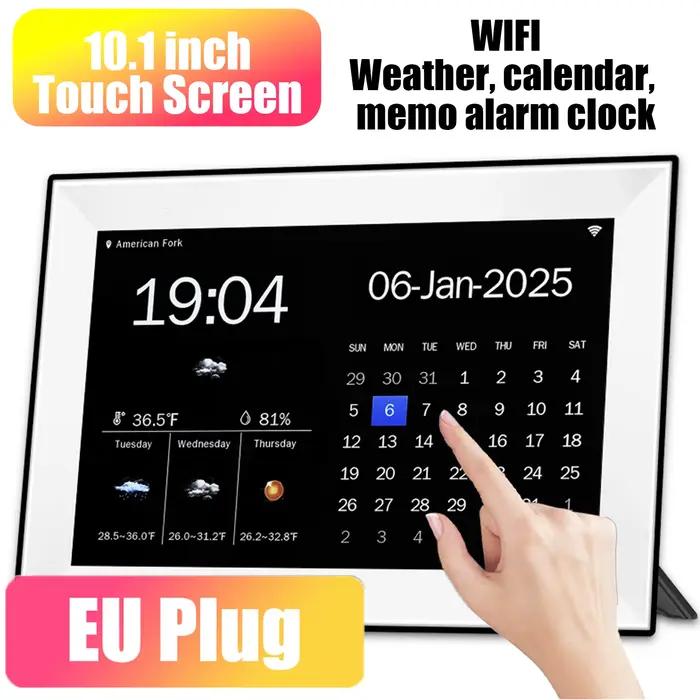 Réveil à calendrier numérique : tableau des tâches du calendrier de 10,1 pouces, écran tactile intel