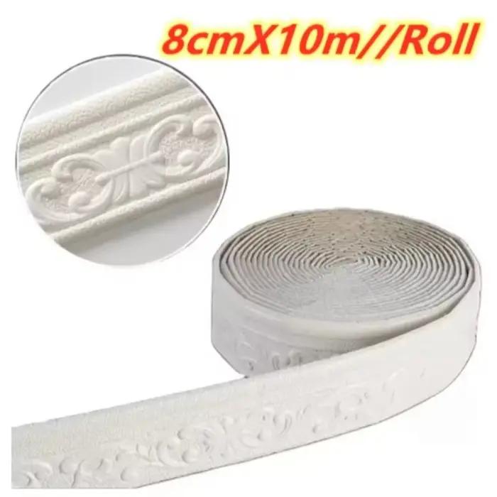 Rouleau de papier peint auto-adhésif imperméable, 10 m/rouleau, ligne de garniture murale 3D, bordur