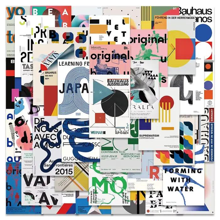 40 pièces Bauhaus avant-gardiste Art affiche peinture Cool Graffiti abstrait autocollant Skateboard 