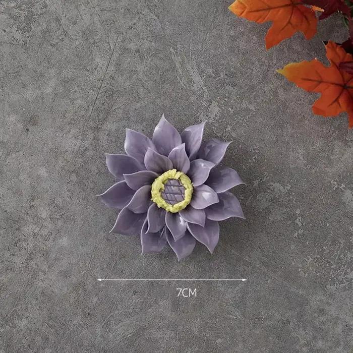 Moderne 3D en céramique fleur murale décoration maison chambre porche autocollant Mural ornements bu