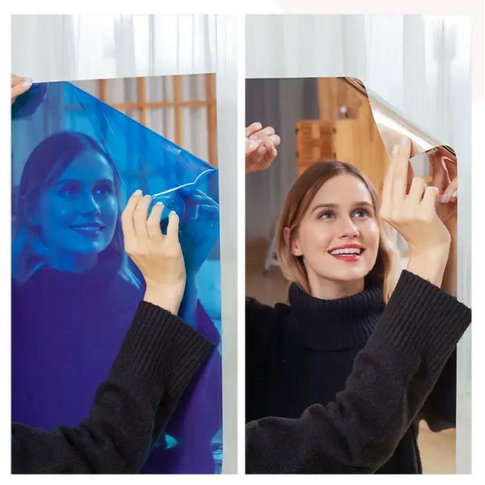 Grand Rouleau d'Autocollant Mural Miroir, Décoration Auto-Adhésive pour Salle d'Accueil, à Coller So