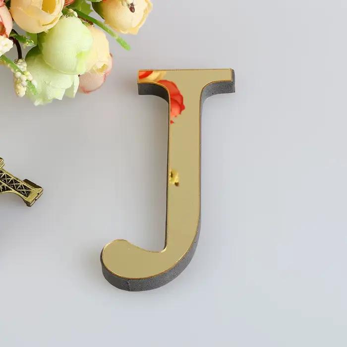 Autocollant mural miroir avec lettres anglaises 3D, autocollant mural miroir acrylique, affiche de l