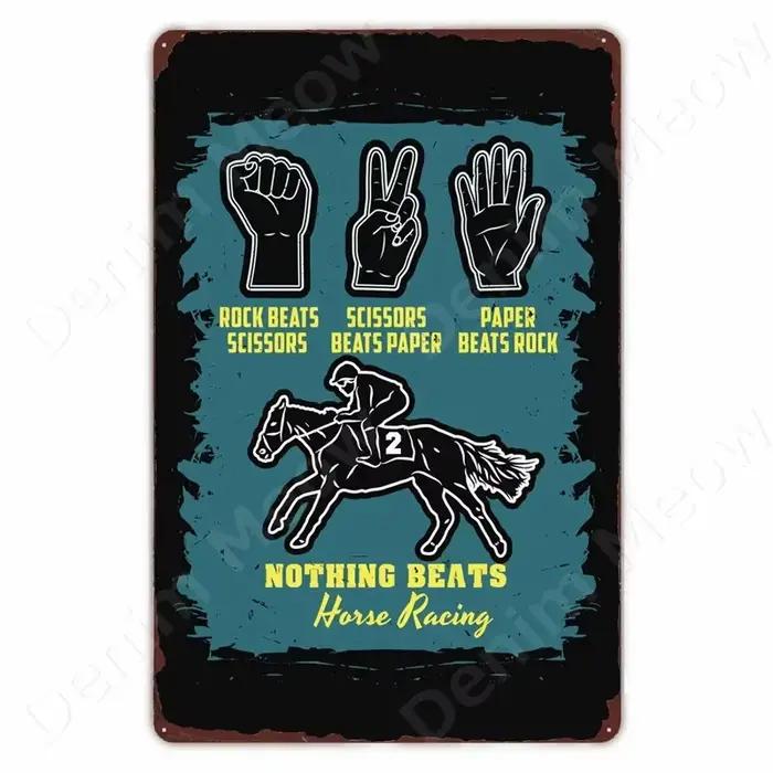 Vintage Running Horse Retro Metal Sign for Home Decor, 18 Poster, Race Horse Wall Art, Club and Bar 